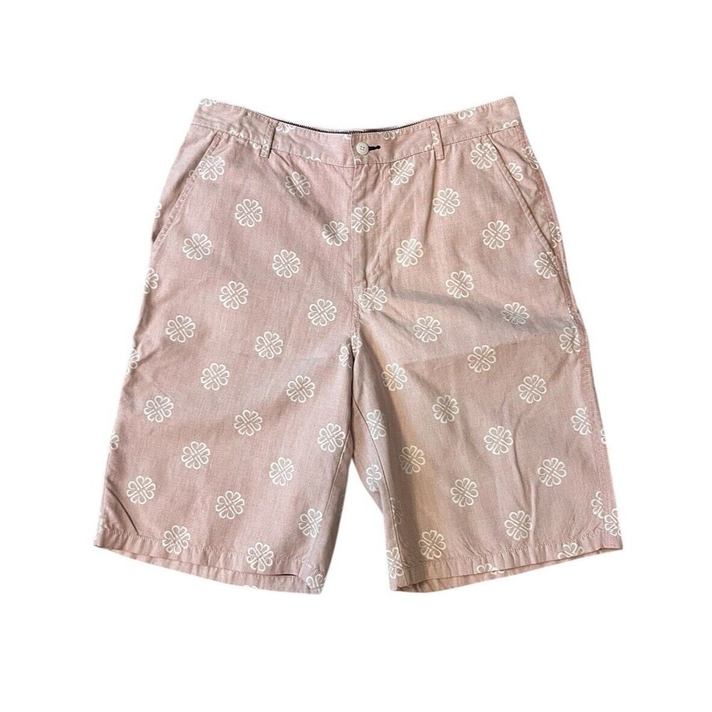 REYN SPOONER Shorts 32 Floral‎ Pink Chino Hawaiian bermuda 10"